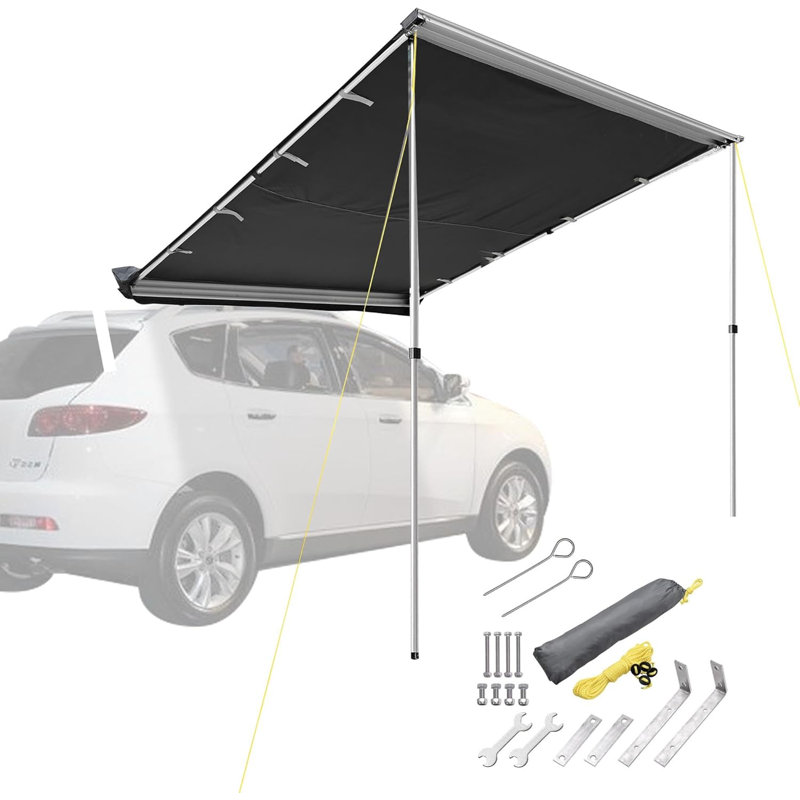 Yescom 6.7X8.2Ft Car Side Awning Pu2000mm UV50+, 84"H x 98"W x 98"D, Gray
