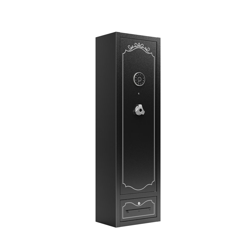 Extra Large 8 Gun Safe for Rifles and Pistols, Quick Access Cabinet with Drawer and Removable Shelf