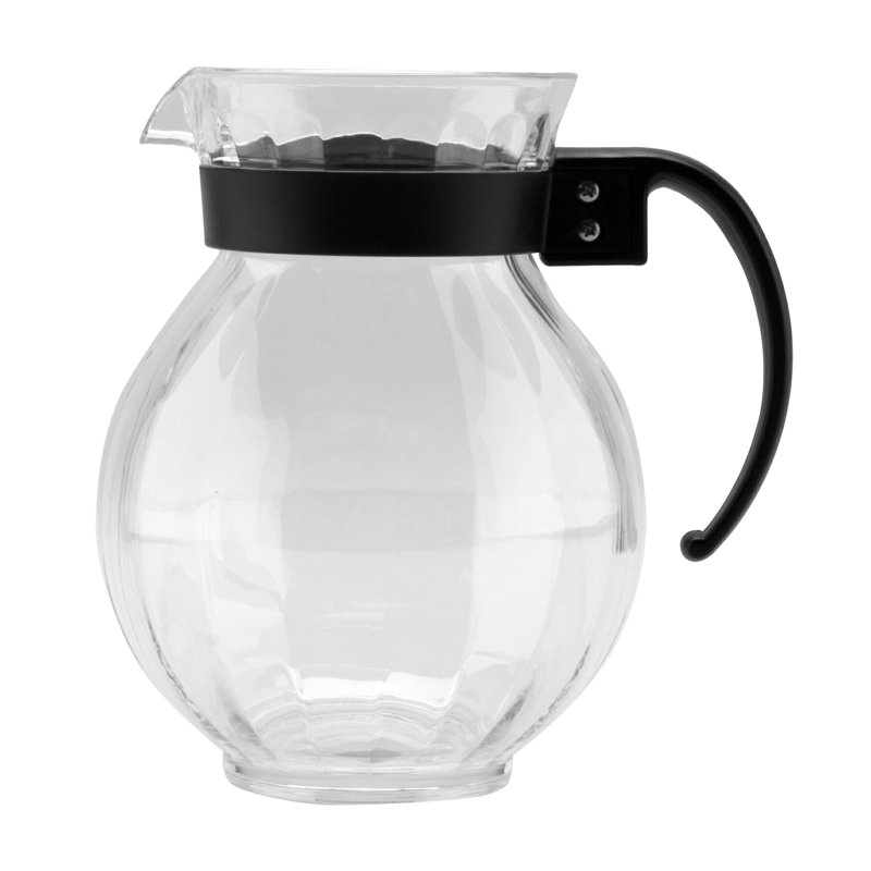 GET Pichet rond résistant aux bris P-4091-PC-RO, 90 onces, poignée orange (ensemble de 12), Noir