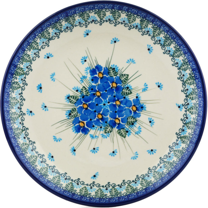 Forget Me Not Ceramic Decorative Plate, 1.1" H x 9.33" W x 9.33" D