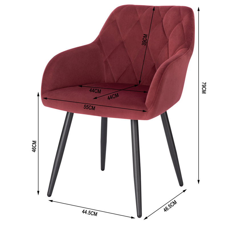 Alvion Upholstered Dining Chair, Burgundy