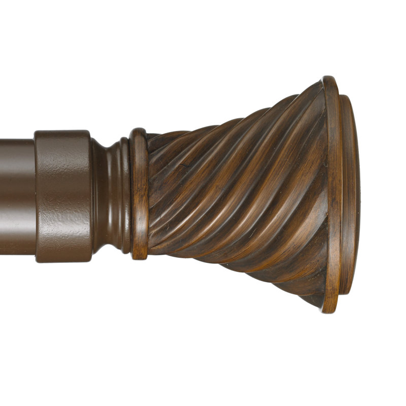 Tringle à rideaux simple Cecille Traverse, Terre de Sienne, H 3,5 po x l 126 po x P 3,75 po