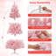 Arbre de Noël illuminé rose 6 pi 6 pi, arbre de Noël artificiel enneigé avec 250 lumières DEL multicolores