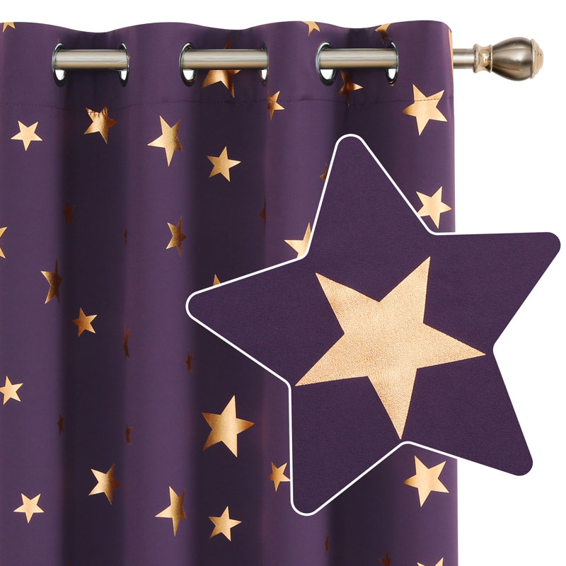 Marcela Eyelet Room Darkening Thermal Curtain, Purple Grape, Width 168 x Drop 138 cm