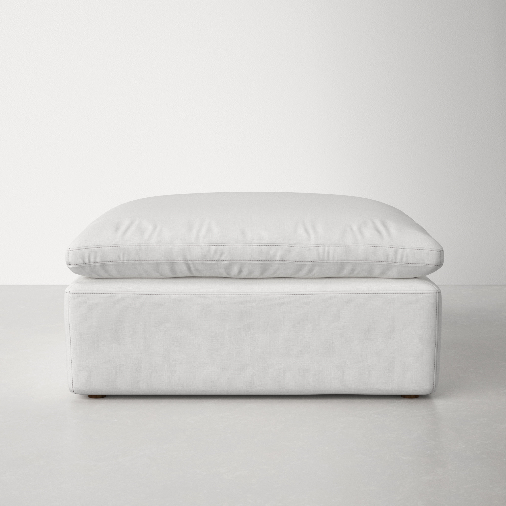 Armand Performance Fabric Ottoman, Cream