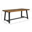 Table de salle à manger d'extérieur en bois d'acacia, finition teck sablé et noir