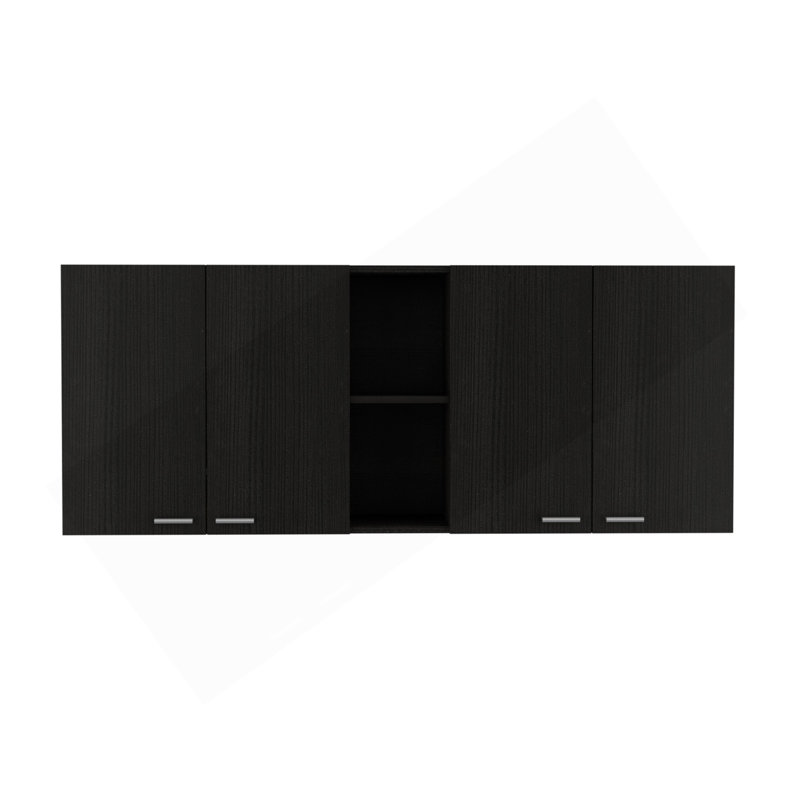 Armoire murale Ontario, double porte, finition wengé noir, Noir