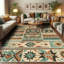 Machine Printed 177cm X 122cm Area Rug