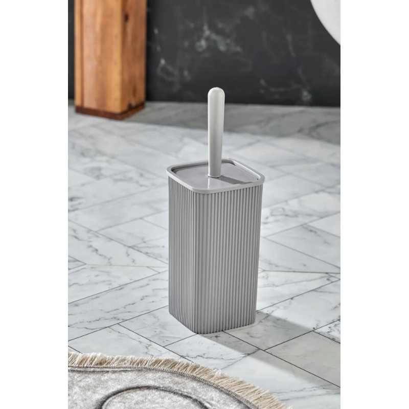 Brosse de toilette durable, beige, 6,9 po x 2,8 po | 100% plastique, va au lave-vaisselle | Idéal pour un nettoyage et un entretien faciles, parfait pour la salle de bain, design élégant et fonctionnel
