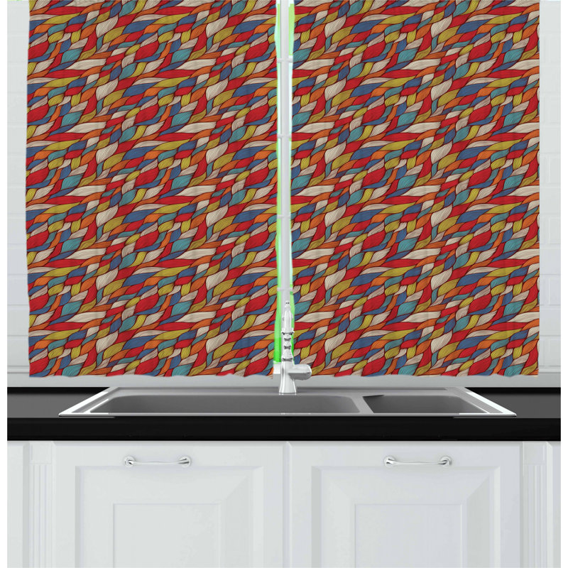 Abstract Tailored Kitchen Curtain