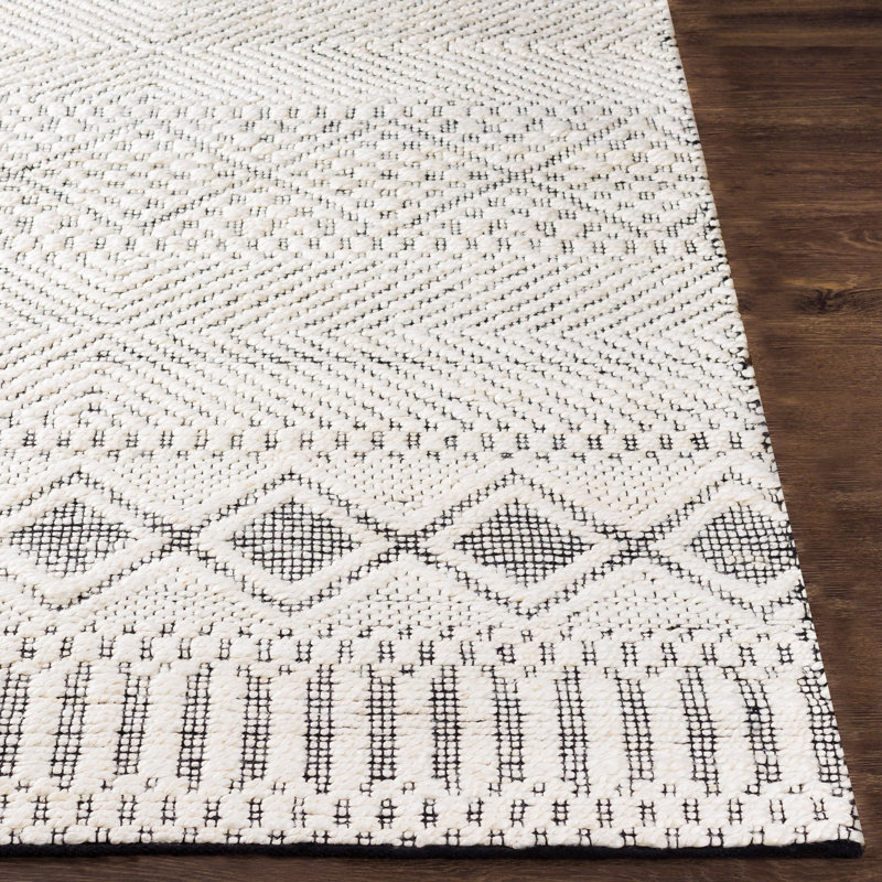 Tapis crème en laine tissé à la main Colin, Rectangle 3 pi x 5 pi