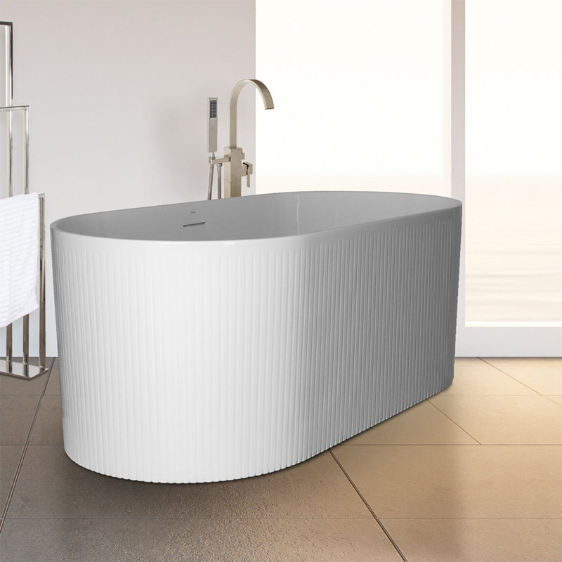 Flutti 59'' L Freestanding Soaking Bathtub