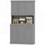 Buffet de cuisine Modern Farmhouse avec comptoir, tiroir et armoire pour four à micro-ondes pour un rangement et une organisation efficaces