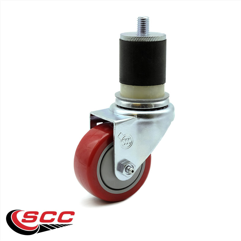 Polyurethane Expanding Caster, Red