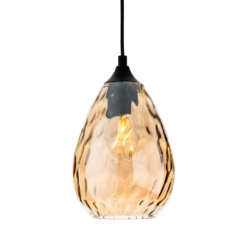 1 - Light Black Kitchen Island Pendant, Orange 