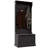 28" 3-In-1 Entryway Hall Tree with Storage Bench, Coat Rack with Four Hooks and Shoe Storage, Black