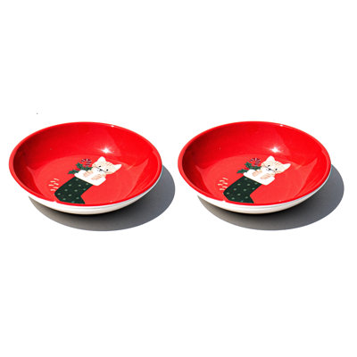 Multicolore soucoupe pour animaux de compagnie Holiday - fantaisie en mélamine - 0,75 tasse