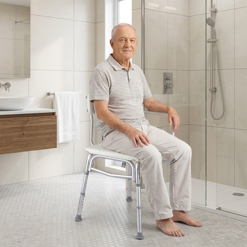 Shower Bench with Bakcrest and Arm