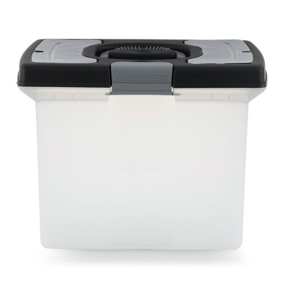 Gracious Living Stackable File Storage Caddy With Accessory Compartment