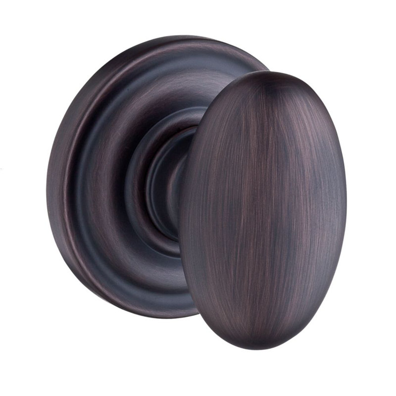 Double Dummy Door Knob with Traditional Round Rose, Venetian Bronze