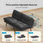 Canapé-lit futon convertible 66 po avec dossier réglable et accoudoirs à 5 niveaux, canapé-lit en velours côtelé, causeuse pour petit espace, appartement ou bureau, gris-100150246-108486678