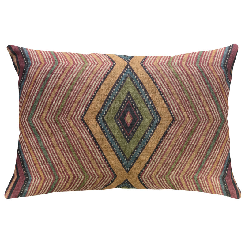 Global Geometric Linen Throw Pillow