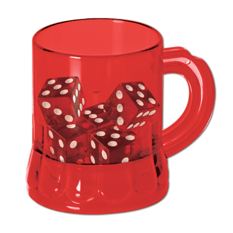 «Mug Shot» avec dés - 3 oz - paquet de 12