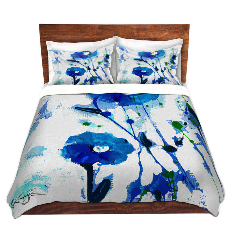 Ensemble de housse de couette pour lit très grand DiaNoche par Kathy Stanion - Dreaming in Blue 2