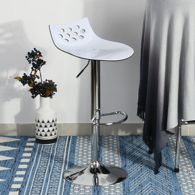Leverette Swivel Adjustable Height Counter Stool with Metal Frame