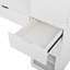 Meuble-lavabo polyvalent avec miroir et station de charge, coiffeuse avec 8 compartiments de rangement cachés, bureau d'ordinateur à 3 tiroirs, 2 armoires et tablettes ouvertes, bureau personnel, blanc