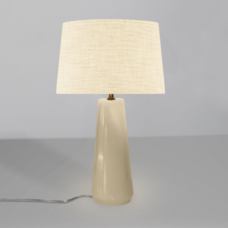 Luminance - Lampe portative en céramique Spire - Tissu - Craquelé, Crème, crème, Vanille