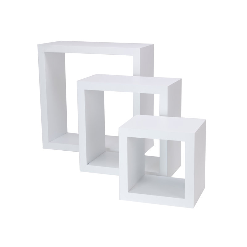 Tablette décorative carré 3 pièces Golo, Blanc