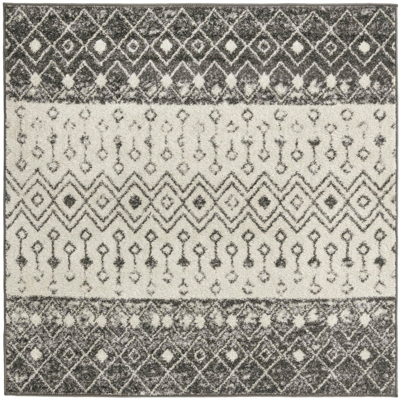 Abstract Indoor Rug, Square 5'3"