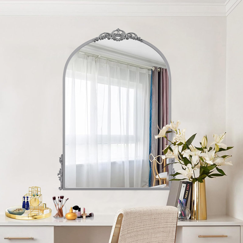 Miroir de salle de bain antique, Argent argent, 26 po x 20 po
