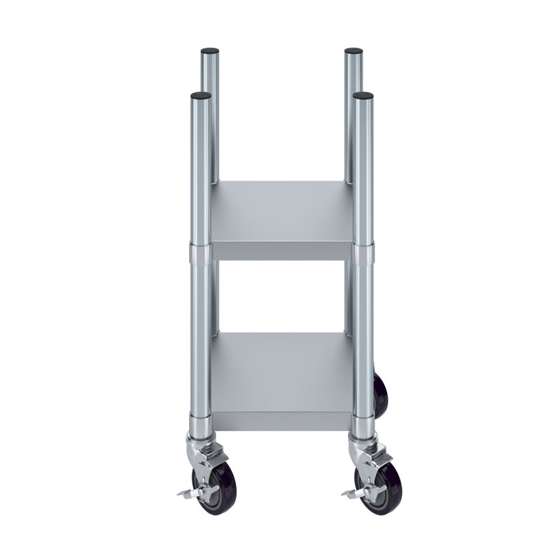 Support à riz 14 po x 14 po en acier inoxydable avec roulettes