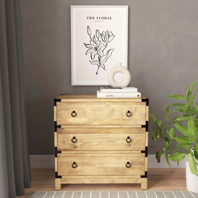 Armoire de rangement à 3 tiroirs, Blanc