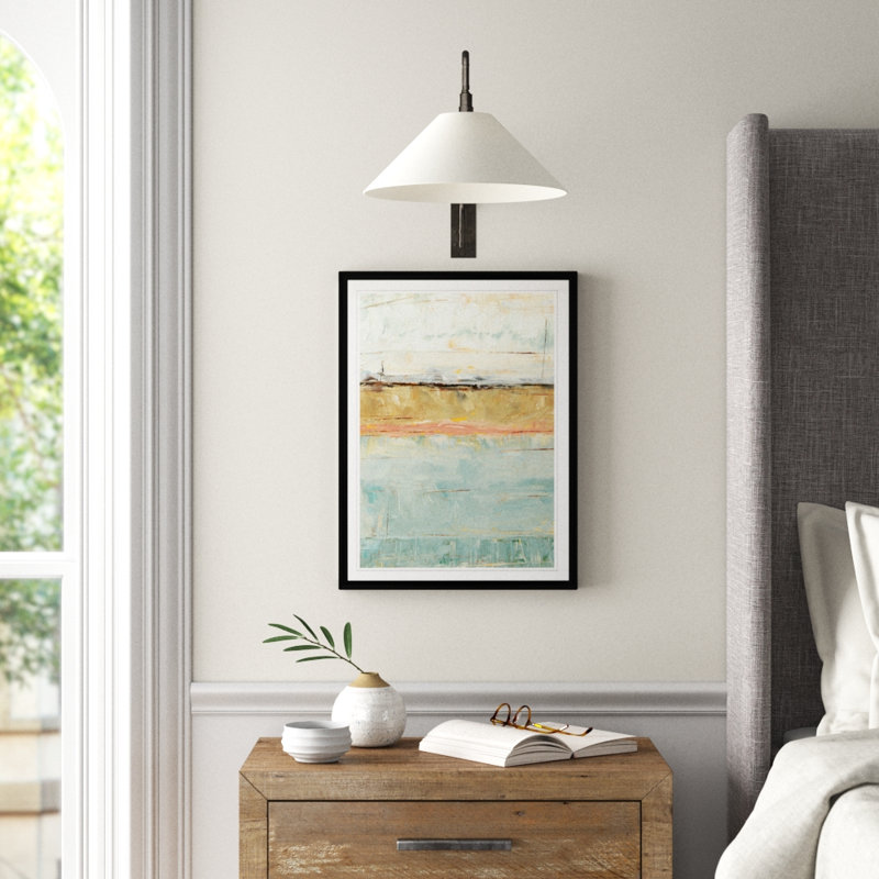 «Pastel Horizon I», reproduction d'art sur toile, H 26,5 po x l 36,5 po x P 1,5 po, Impression encadrée, Noir