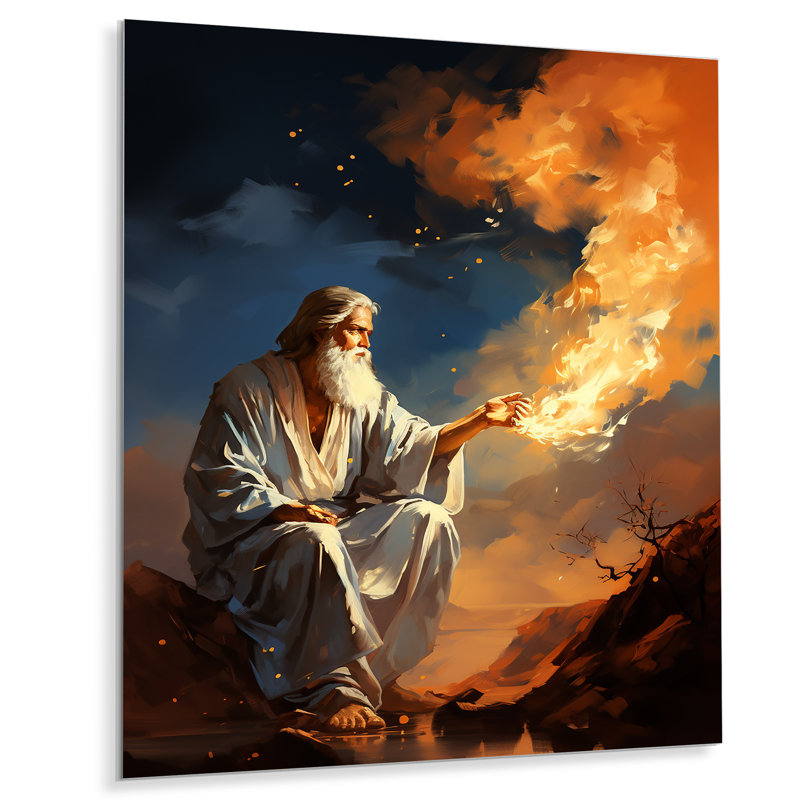 Judaïsme Moïse et le buisson ardent - Judaïsme, art mural en métal, H 20 po x l 12 po x P 1 po