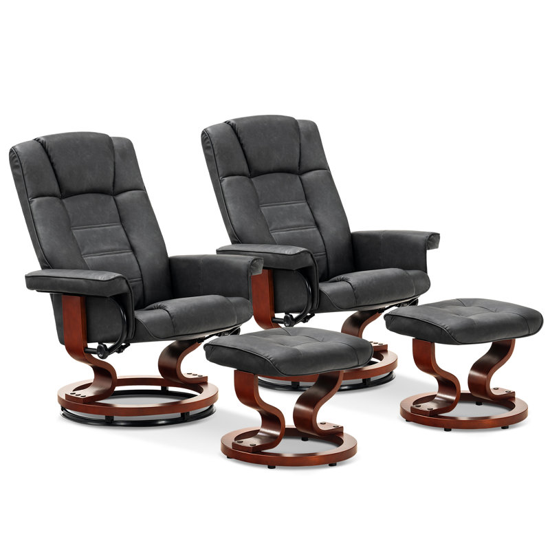 Fauteuil de bureau inclinable en cuir Odey, Similicuir gris