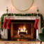 Boho Holiday Wreath Embroidered Pillow