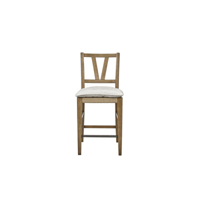 Chaises de comptoir en bois massif, hauteur amande, dossier à lattes, placage, assise en jonc tressé, coussin amovible à nouer, finition chaleureuse, 45,7 cm de profondeur, 55,9 cm de largeur, 102,9 cm de hauteur, poids : 7,8 kg.