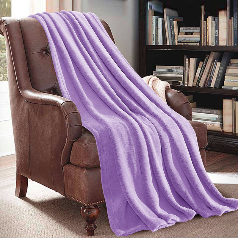 Knitted Throw Blanket, Light Purple