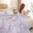 3-Pieces Floral Quilt Set, Vibrant Printed Quilt Bedding with 2 Pillowcases-116926244-132280162