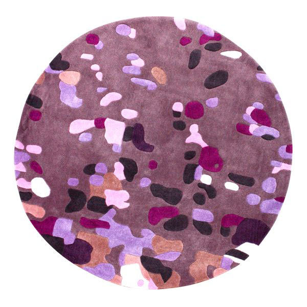 Tapis mauve touffeté à la main Mikel Splash, Rond 6 pi