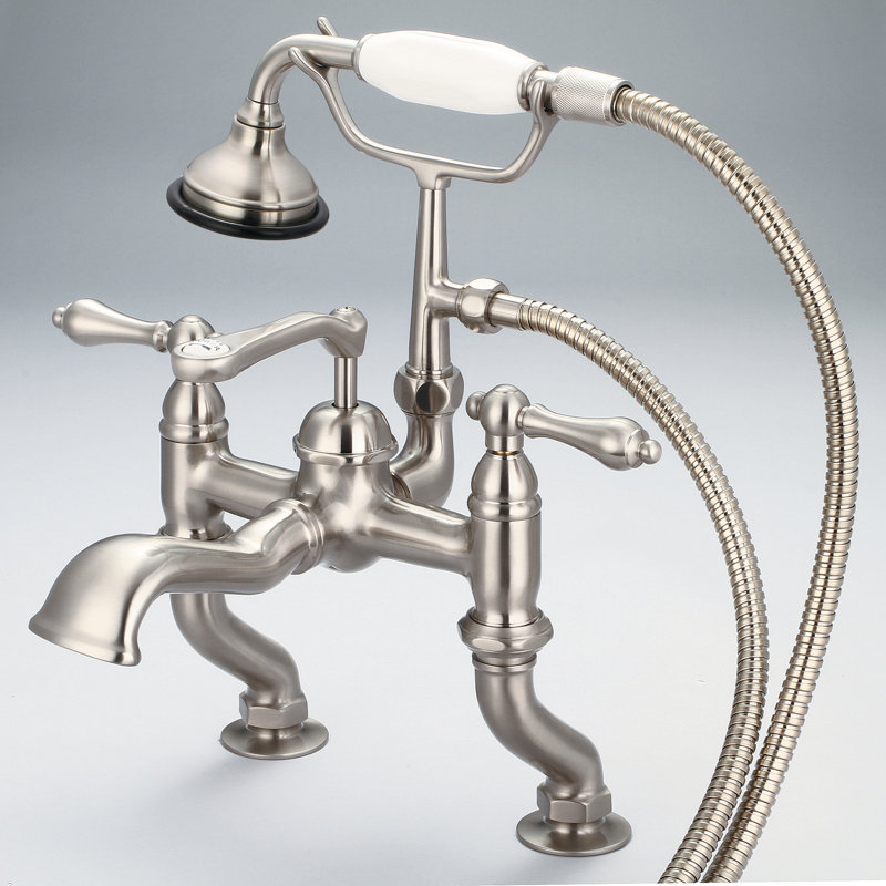Stonington Deck Tub Spout, Brushed Nickel, Lever Handles