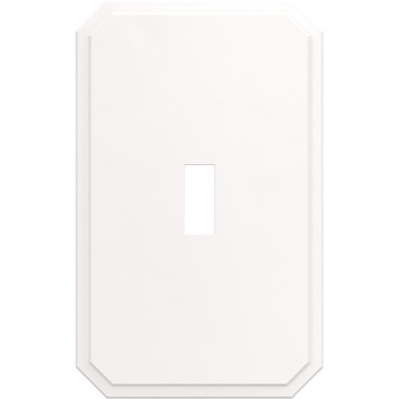 Franklin Brass Stepped Geometric 1-Gang Light Switch/Toggle Wall Plate, White