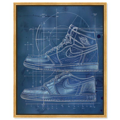 Blueprint of Sneakers Canvas Trendy Sneaker Art by Art Remedy