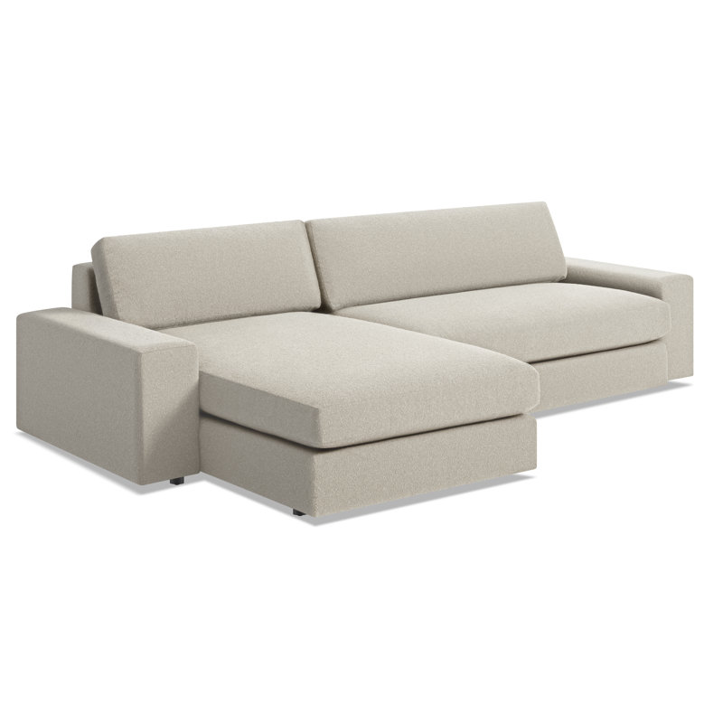 Esker Chaise Sectional, Kelso Blue Polyester, Left Hand Facing