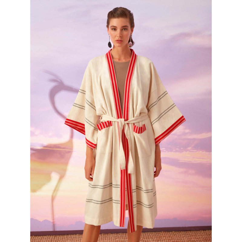 Long Pesthamal Kimono Red