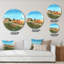 «A Tuscany Landscape With Distant Villa», art mural circulaire en métal champêtre-68849981